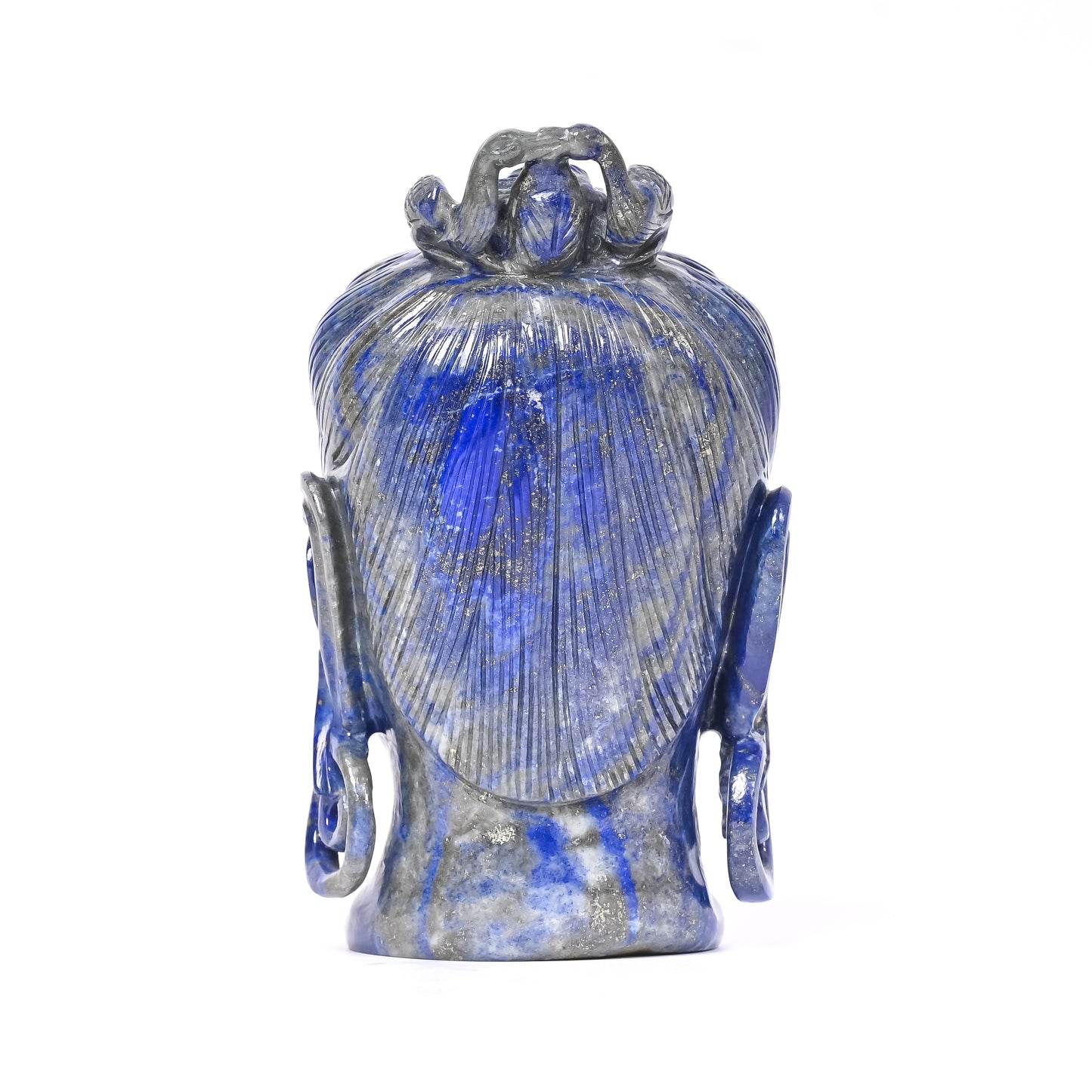 Handcrafted Lapis Gemstone Buddha Sculpture